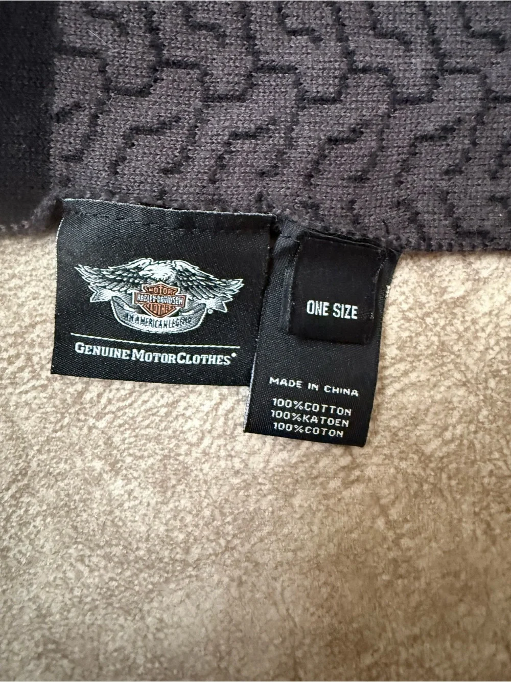Harley-Davidson Reversible Gray & Black Cotton Scarf